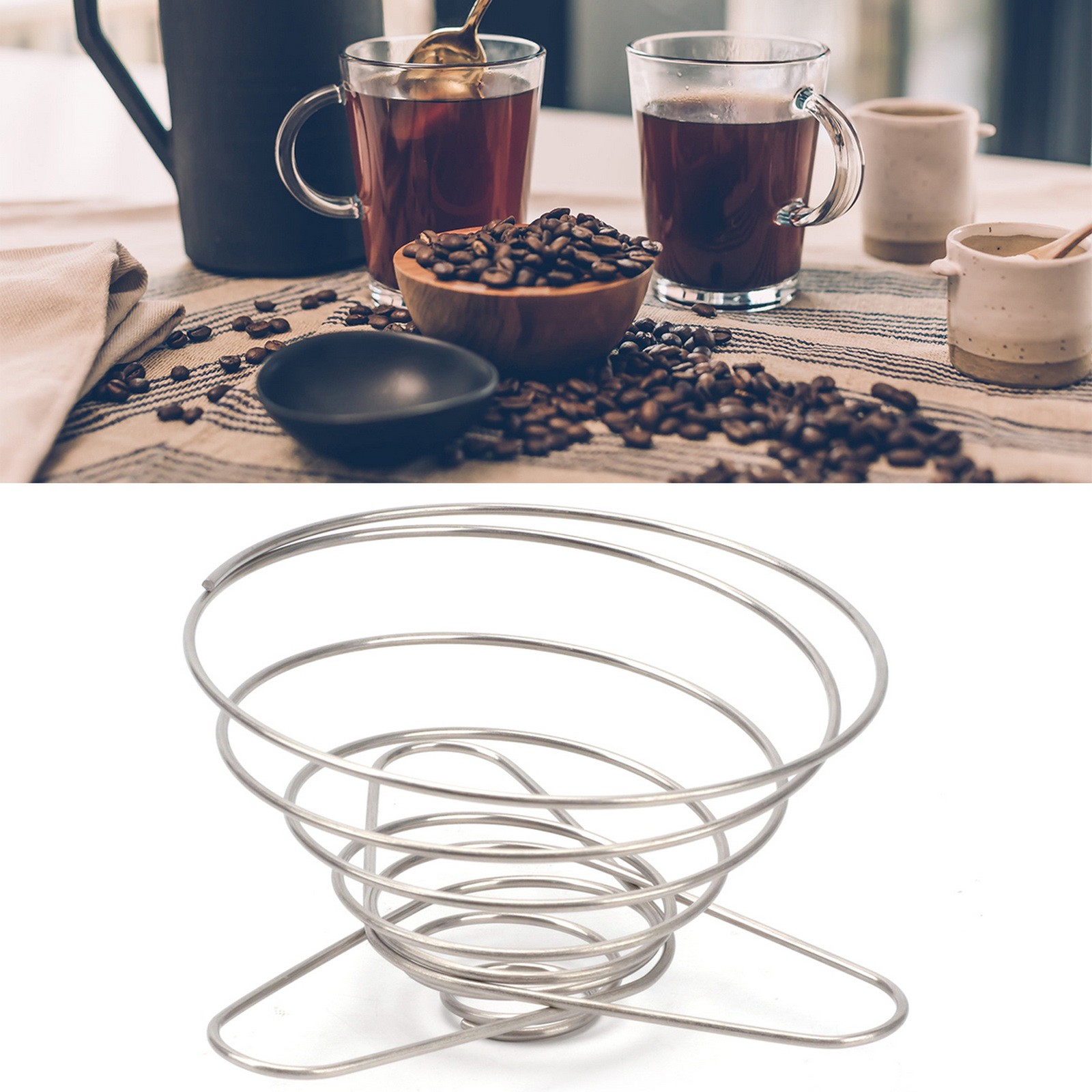 Collapsible Pour Over Coffee Dripper Filter Holder Stainless Steel for Office