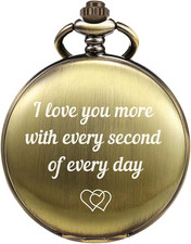 Pocket Watch to Husband Wife Boyfriend Girlfriend Birthday Personalized Engravin