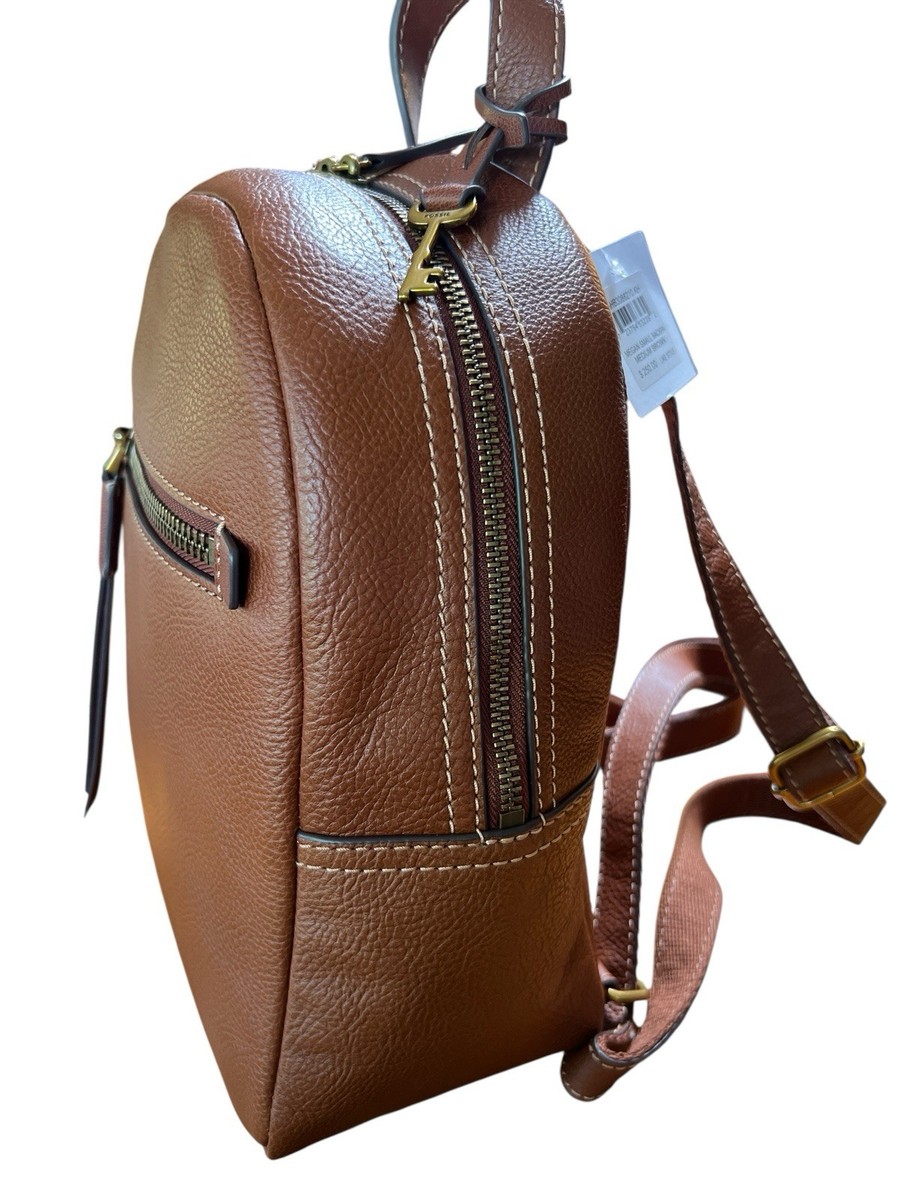 Fossil Megan Small Backpack Medium Brown Pebble Leather Bag