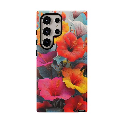 Phone Ink Case for iPhone / Galaxy / Pixel – Vibrant Hibiscus Tropical Flowers - Picture 218 of 257
