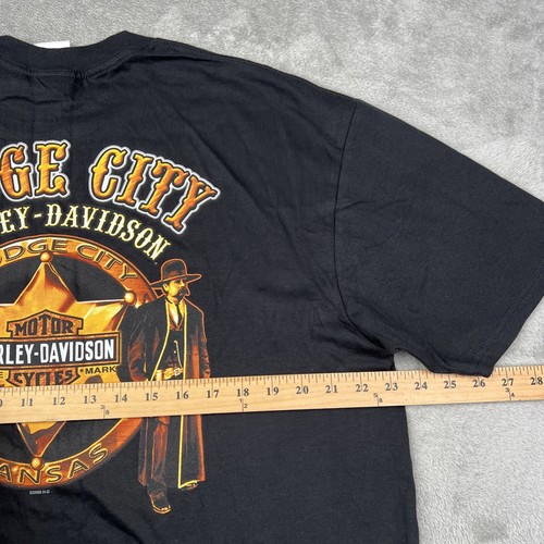 Harley Davidson T-Shirt Uomo XL Dodge City Kansas Saloon 2008 Nera NUOVA - Foto 4 di 11
