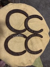 Set of 4 Vintage Metal Horseshoes Western Decor, Good Luck Talismans