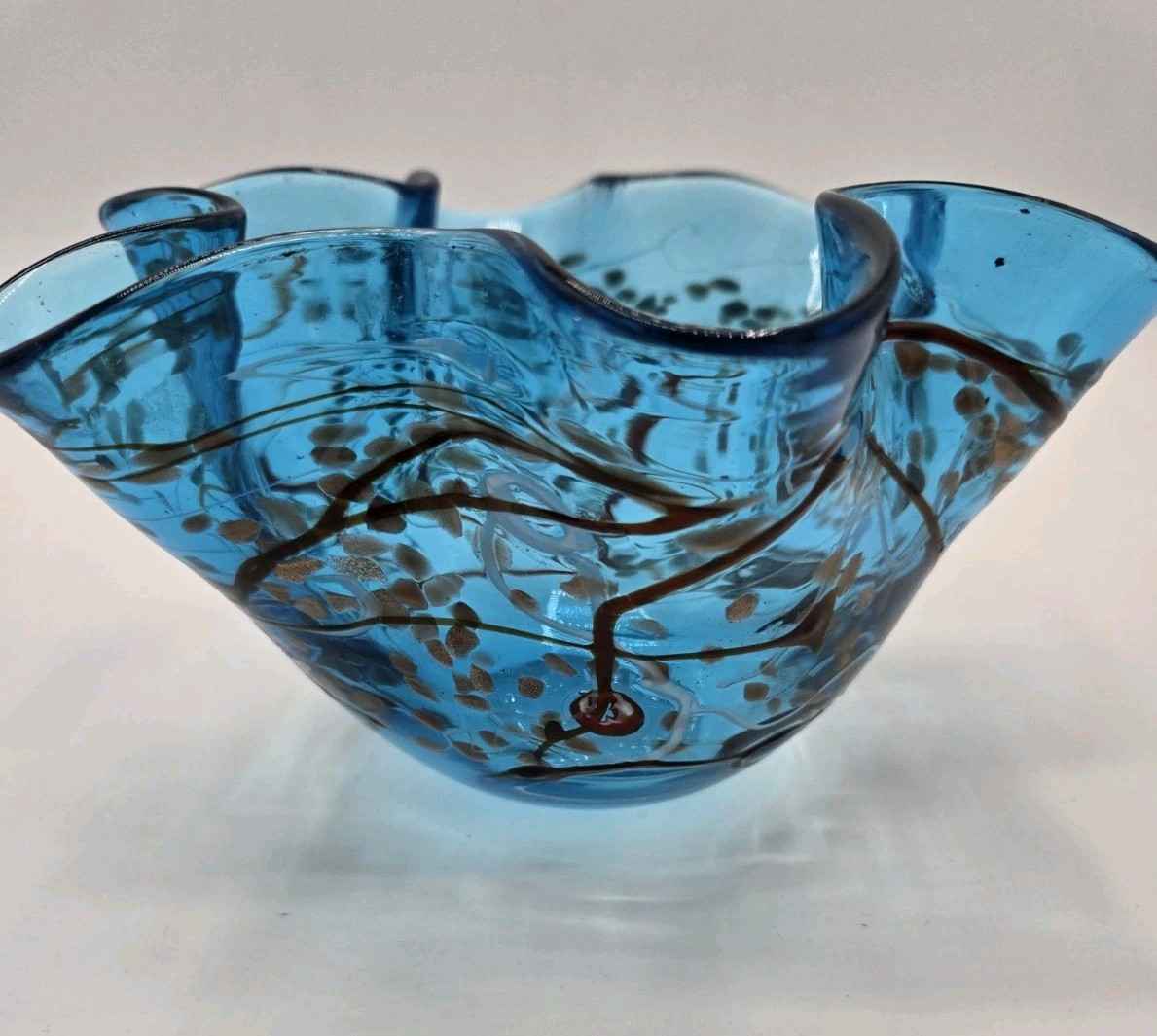 Contemporary Art Confetti Infused Glass Bowl
