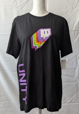 TWITCH Unity Rainbow Logo T-Shirt Unisex Sz M Tee Streaming Gaming Bella+Canvas.