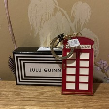 LULU GUINNESS ENAMEL BRITISH RED TELEPHONE BOX KEYRING /BAG CHARM New & Boxed
