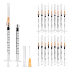 20 Pack 1ml Syringes with 25G 1 Inch, Disposable Luer Lock Syringe Individually