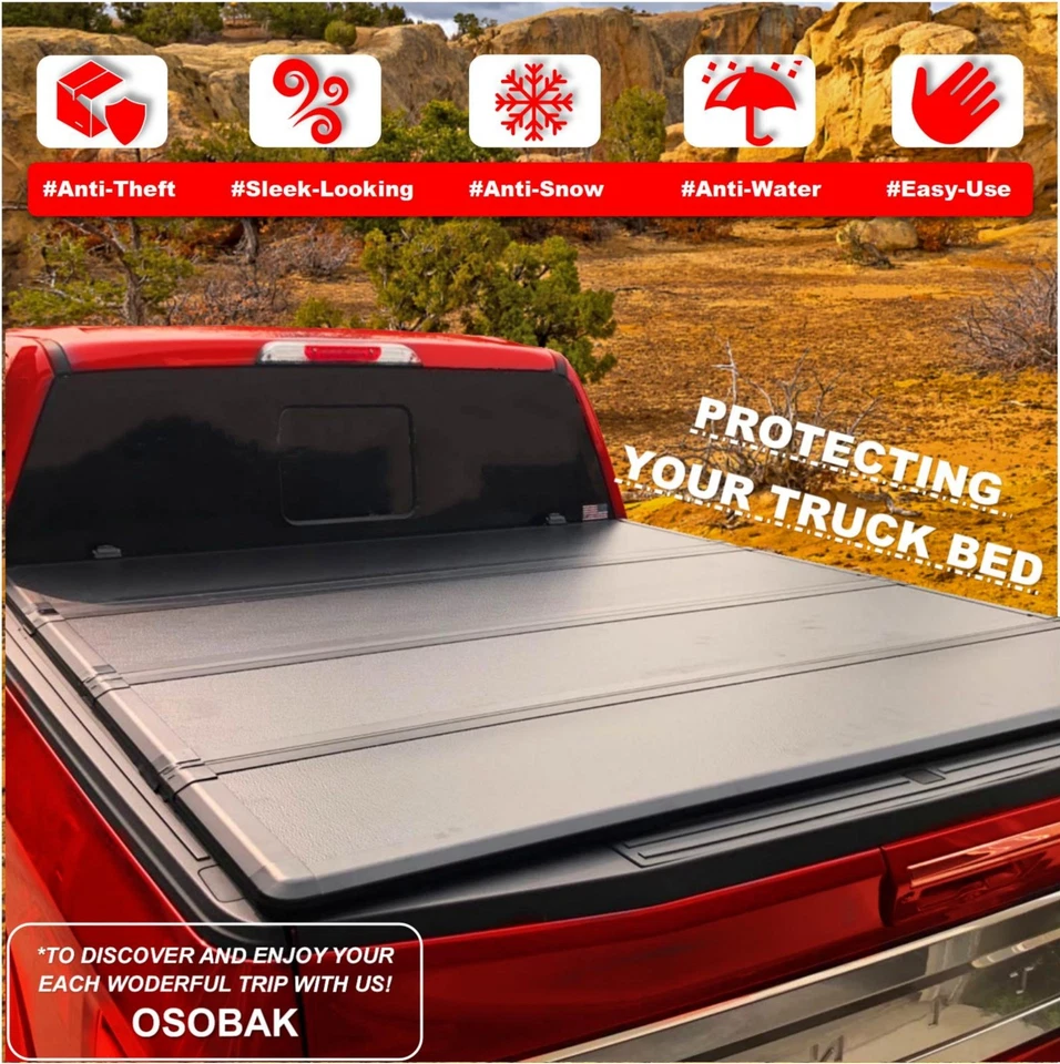 4'2" Hard Tri Fold Tonneau Cover for 01-06 Ford Explorer Sport Trac Bed Cover - Imagem 3 de 4