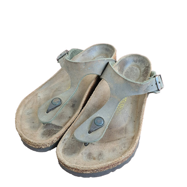 Birkenstock Gizeh Thong Sandals Womens 6.5 Brown Footbed Minimalist Slip On