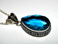 Beautiful BLUE TOPAZ Bracelets pendants & earrings in silver fast UK postage