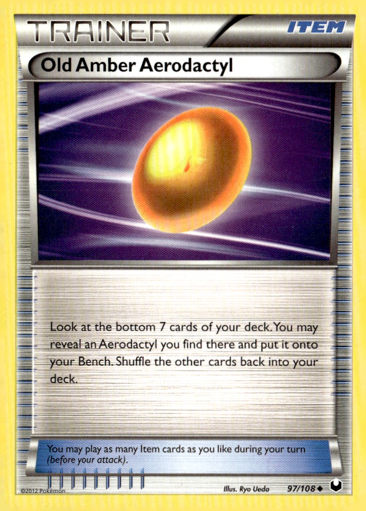 Old Amber Aerodactyl Uncommon Dark Explorers 97/108 Pokémon TCG