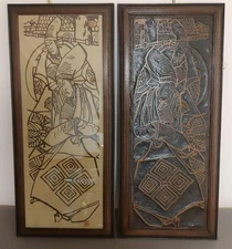 Clifton Karhu 1989 Set of 2 Monochrome Print and Woodblock Framed