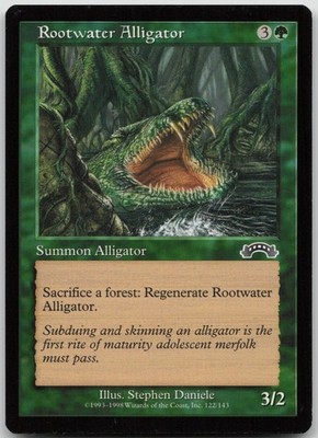 MP Rootwater Alligator 122 Common Exodus Magic: The Gathering 1998