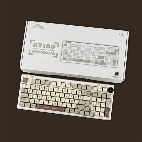 Mechaniczna retro klawiatura do gier EPOMAKER RT100 RGB i mini wyświetlacz LCD - Zdjęcie 7 z 7