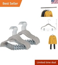 Non-Slip Velvet Baby Kids Clothes Hangers 20-Pack Gray