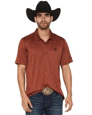 RANK 45  Men's Heeler Heathered Solid Short Sleeve Polo - RMSP25K42-BKRD