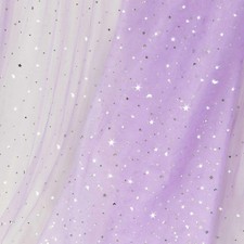 Glitter Fabric Rolls with Star Moon Sequin, 10 Yards x 54 Inch Wide Tulle Bol...