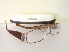 Vogue Lds Eyeglasses Rose Gold Filigree Metal Rims Plastic Tortie Bows VO 3661-B