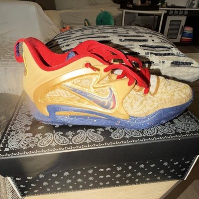 Nike KD 15 Men s Low Top Lace-Up Athletic Sneakers Gold/Red/Blue