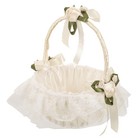  Wedding Flower Girl Basket Lace Satin Flower Bride Basket for Bridal Ceremony