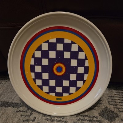 Peter Max Iroquois China Purple White Checkered Plate 10''