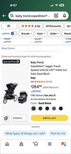 baby Trend Expedition  Jogger Travel System with EZ-Lift  Infant Car Seat.