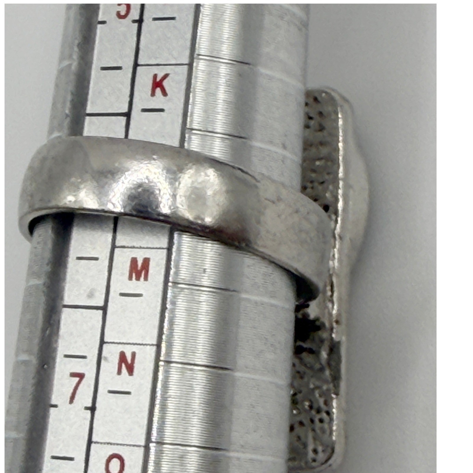 Silver Tone Vertical Stone Ring Adjustable Size 6… - image 4