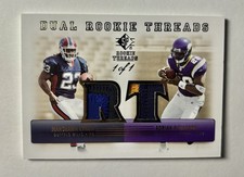2007 SP Authentic Adrian Peterson & Marshawn Lynch Dual Rookie Threads Patch 1/1