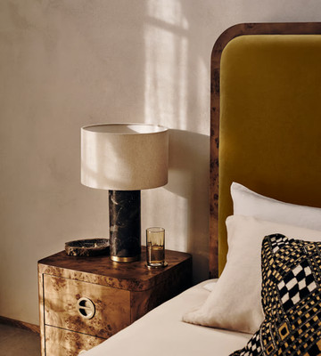 Soho Home Remi Marble Table Lamp Brown Brand New Freeship NO IMPORT FEES