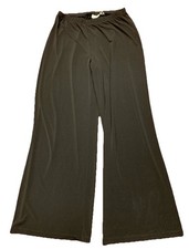 Slinky Pants Chico's Knit Black Wide Leg Sz 1 reg Ins 30” Made In USA