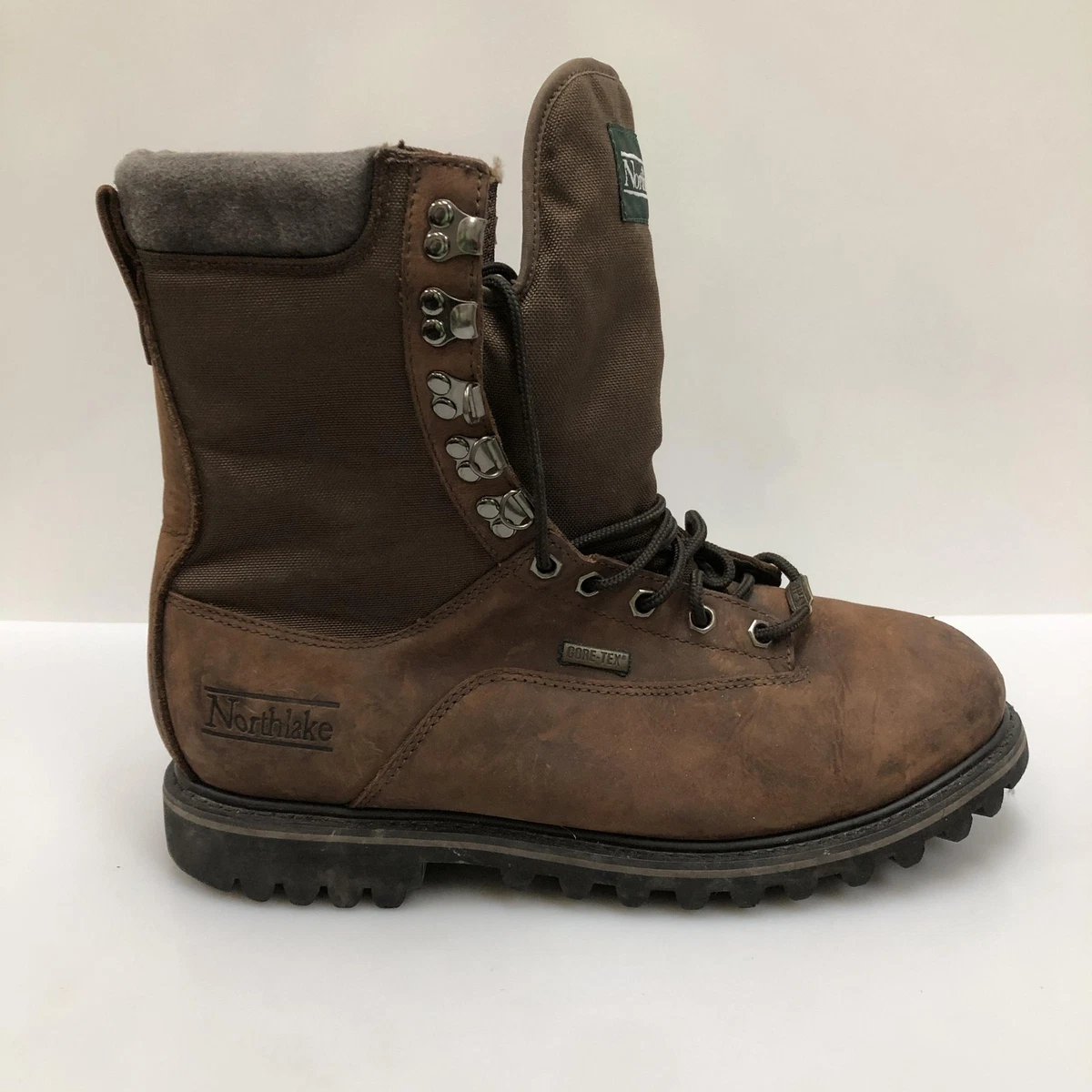 Northlake Boots Men 8.5 M Brown Leather Gore Tex Thinsulate Camo Hunting Work NORTHLAKE GORE-TEX BOOTS THINSULATE WATERPROOF SIZE 8 M  main image 2