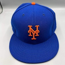 New York Mets Hat Men 8 Blue Black Embroidered 59Fifty New Era MLB Fitted Cap