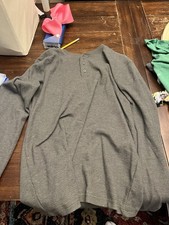 Men's Gray Button-Up Sweater Cardigan