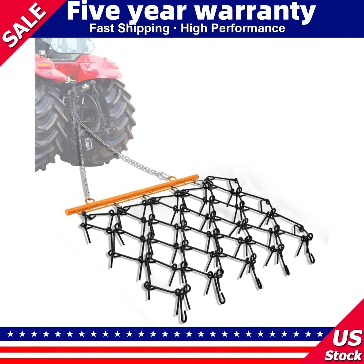 ☑️4' x 4' Heavy Duty Chain Drag Harrow 3/8