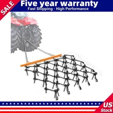 ☑️4' x 4' Heavy Duty Chain Drag Harrow 3/8" Tines Compatible with Tractors Tract