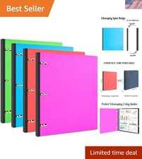 Telescoping 3 Ring Binder - 4PCS, Portable Plastic 3 Ring Binder with Telesco...