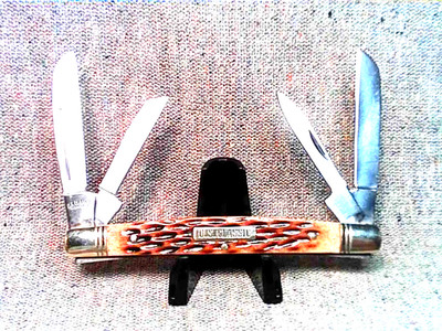 U.S. Classic Congress Pocket Knife Autumn Jigged Bone Handles w/ 4-Blades, 4''