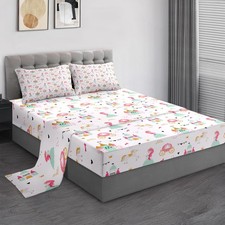 Full Size Bed Sheet Sets, Cartoon Castle Princess 4 Pcs Bedding Sets for Kids...