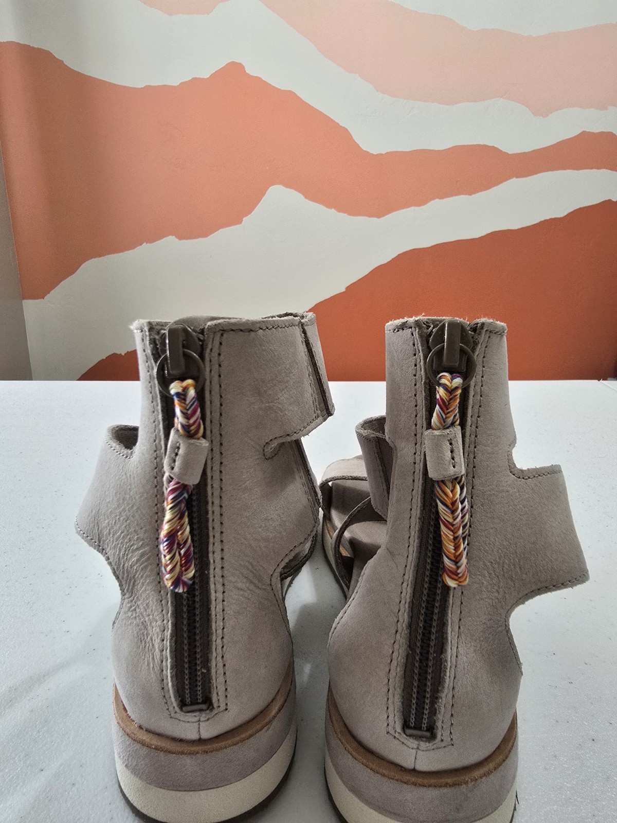 Merrell Sandali Donna 7 Grigio Roam Mid Cross Cinturino Caviglia Gladiatore Pelle