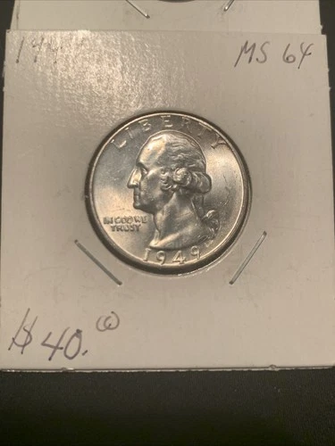 1949-P US Washington Quarter 25c Nice BU UNC!