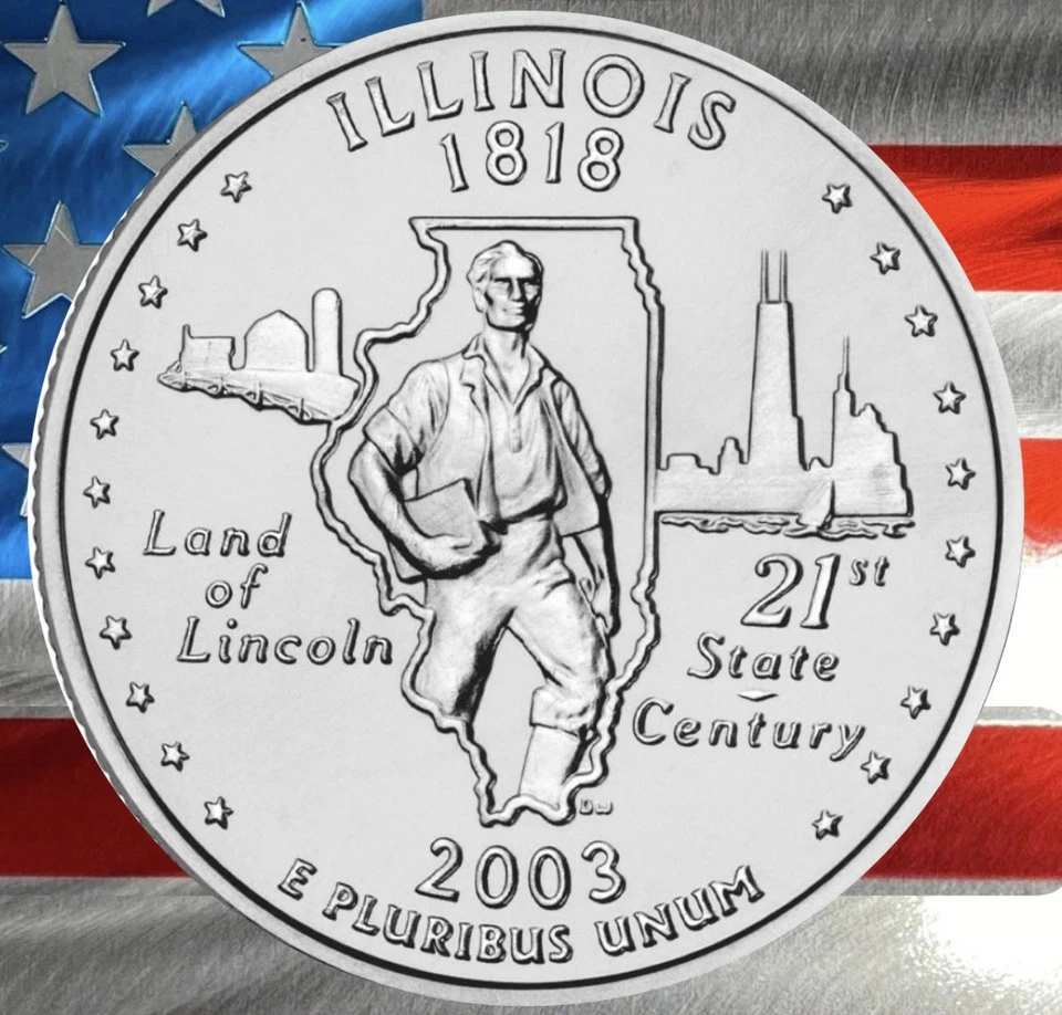 2003 D Illinois State Quarter Circulated US Mint Collectible 🌽 - Image 2 of 4