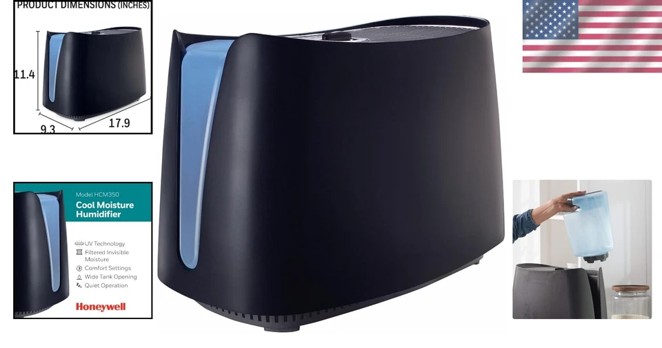 Humidificador Indoor Comfort de 1,1 galón - Eficaz para aliviar la piel seca y la garganta Foto 2 de 4