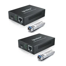 Gigabit Single-Mode LC Fiber to Ethernet Media Converter SFP LX Modules 2 Pack
