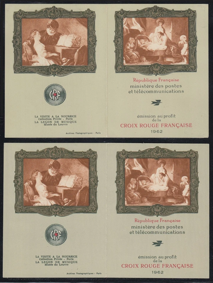 Carnet Croix-Rouge 1962, n°2011/2011A, les deux tirages, neufs ** - SUPERBE - Photo 2/2