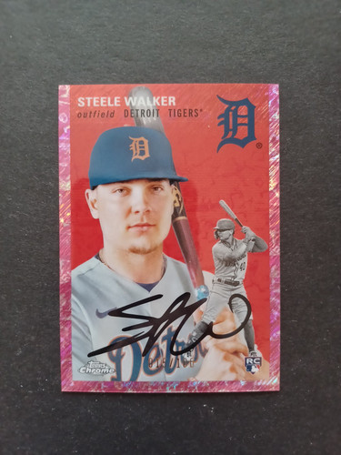 Steele Walker 2023 Topps Chrome Platinum Anniversary Fuchsia Refractor 015/100