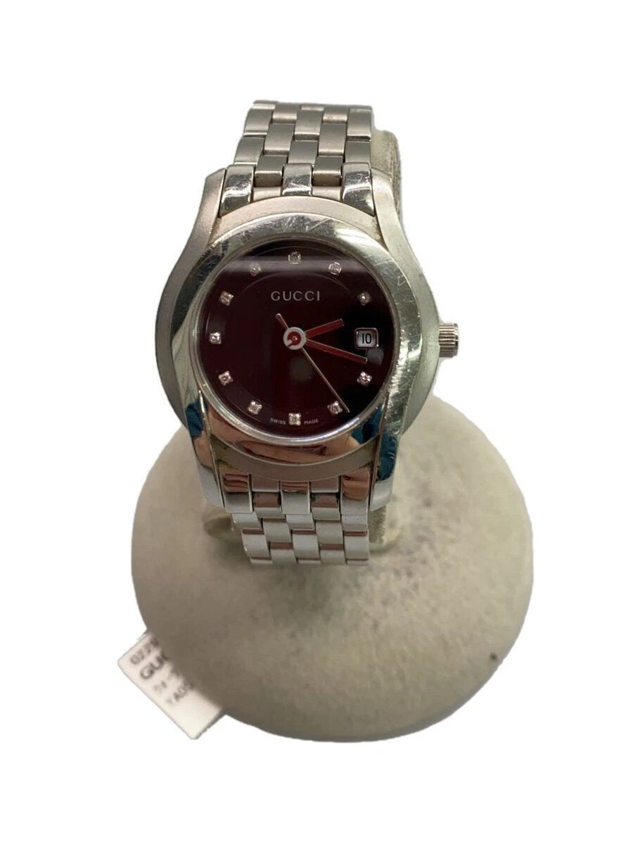 Montre Homme GUCCI Quartz Analogique Noir Argent YA055303 Occasion