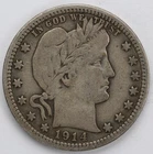 VF 1914 D Barber Quarter
