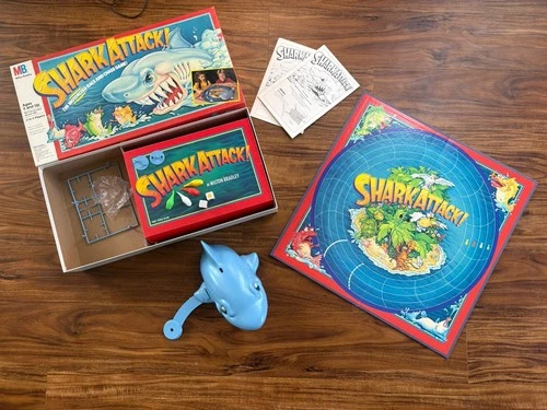 Vintage 1988 Shark Attack Board Game, Milton Bradley, Complete Motorized Working
