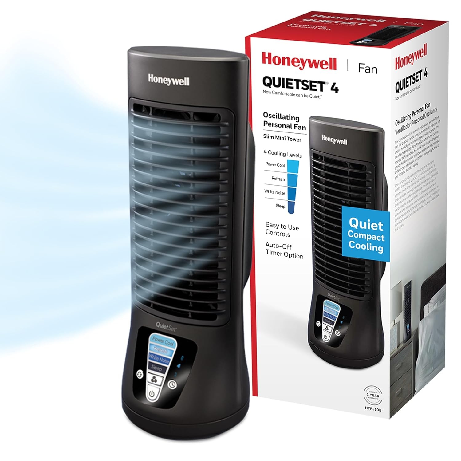 Honeywell QuietSet Personal Oscillating Table Fan Direct Dri
