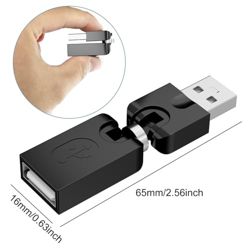 Swivel USB 2.0 Adapter, 2 Pack Rotatable USB 2.0 Type A Male to Type A Female - Afbeelding 3 van 8