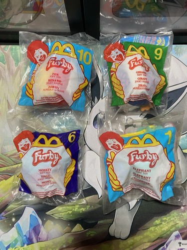 Furby McDonald's Happy Meal Toy 2000 Vintage Keychains (Lot of 4)